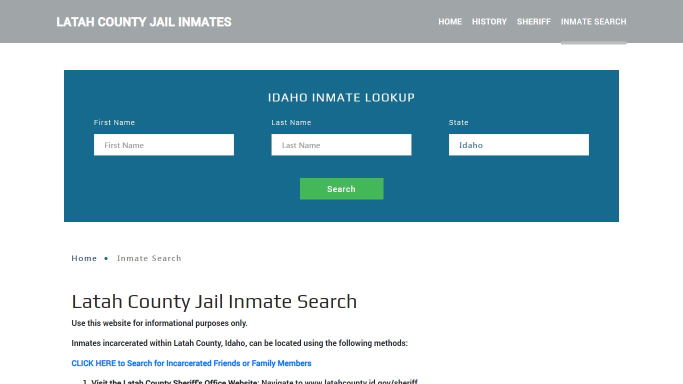 Latah County, ID Detainee Lookup